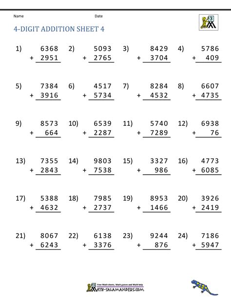 4 digits addition|4.
